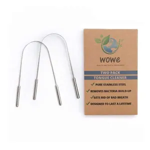 Wowe Natural Stainless Steel Metal Tongue Cleaner Scraper — hurtowo, higiena jamy ustnej, Francoalva Sp. z o.o., Warszawa