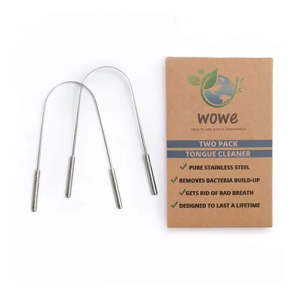 Wowe Natural Stainless Steel Metal Tongue Cleaner Scraper — hurtowo, higiena jamy ustnej, Francoalva Sp. z o.o., Warszawa